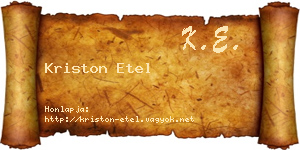Kriston Etel névjegykártya